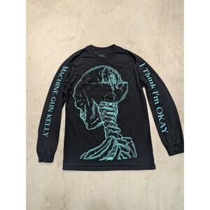 MGK Hotel Diablo I Think I'm Ok Tour Shirt Skull Long Sleeve Adult M (Fits S)